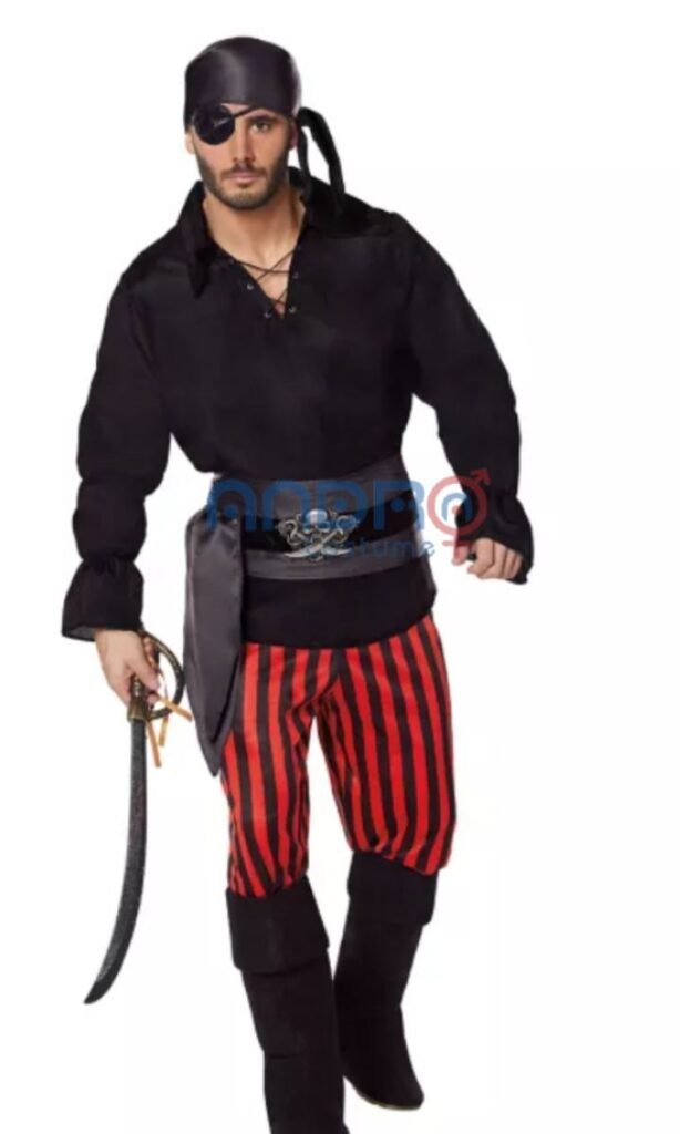 DISFRAZ AMERICANO HOMBRE PIRATA BASICO NEGRO