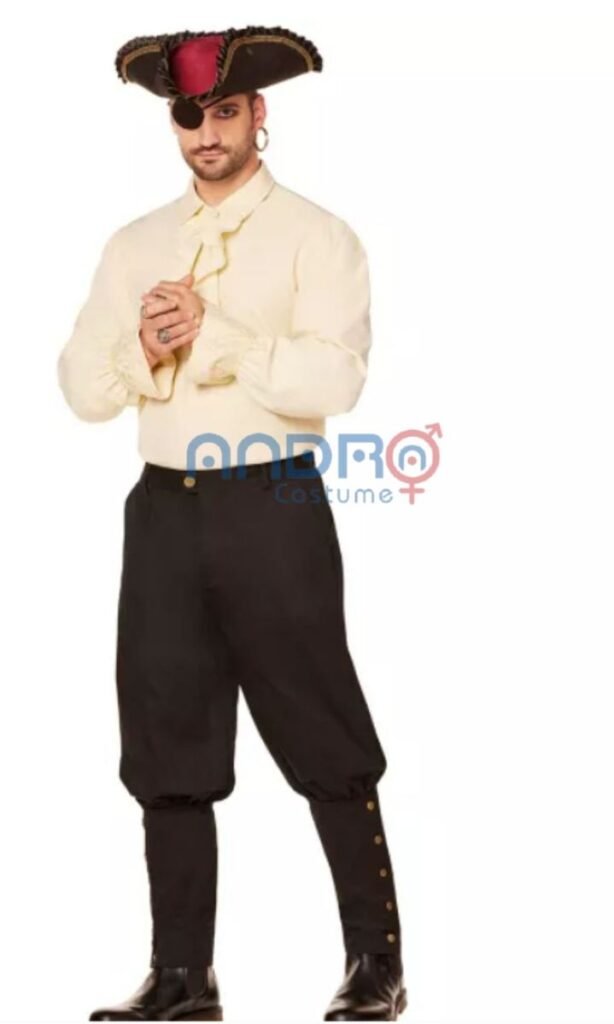 DISFRAZ AMERICANO HOMBRE PIRATA CAMISA BLANCA Y ACCESORIOS