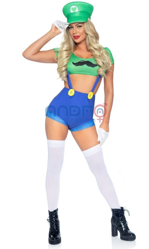 DISFRAZ AMERICANO MUJER MARIO BROSS LUIGI SEXY