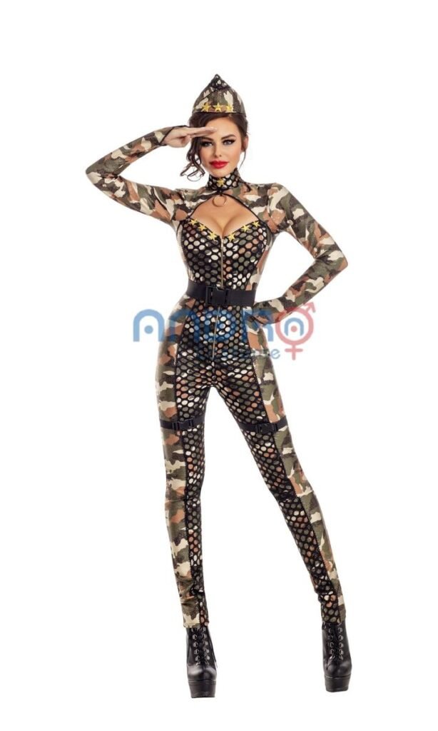 DISFRAZ AMERICANO MUJER MILITAR VERDE CONESCOTE