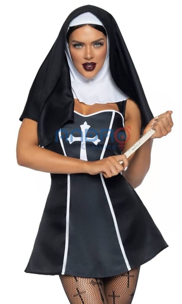 DISFRAZ AMERICANO MUJER MONJA STRAPLE
