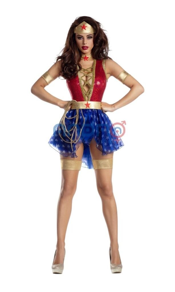 DISFRAZ AMERICANO MUJER MUJER MARAVILLA BODY CON TUTU