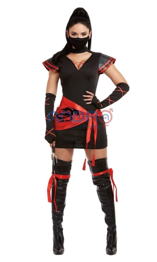 DISFRAZ AMERICANO MUJER NINJA VESTIDO