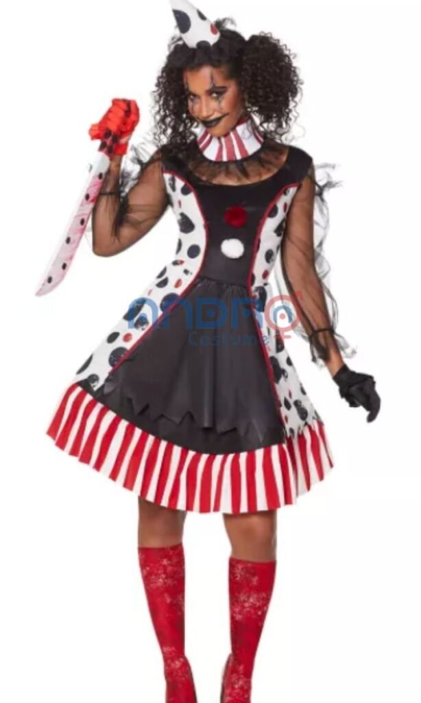 DISFRAZ AMERICANO MUJER PAYASO DE TERROR