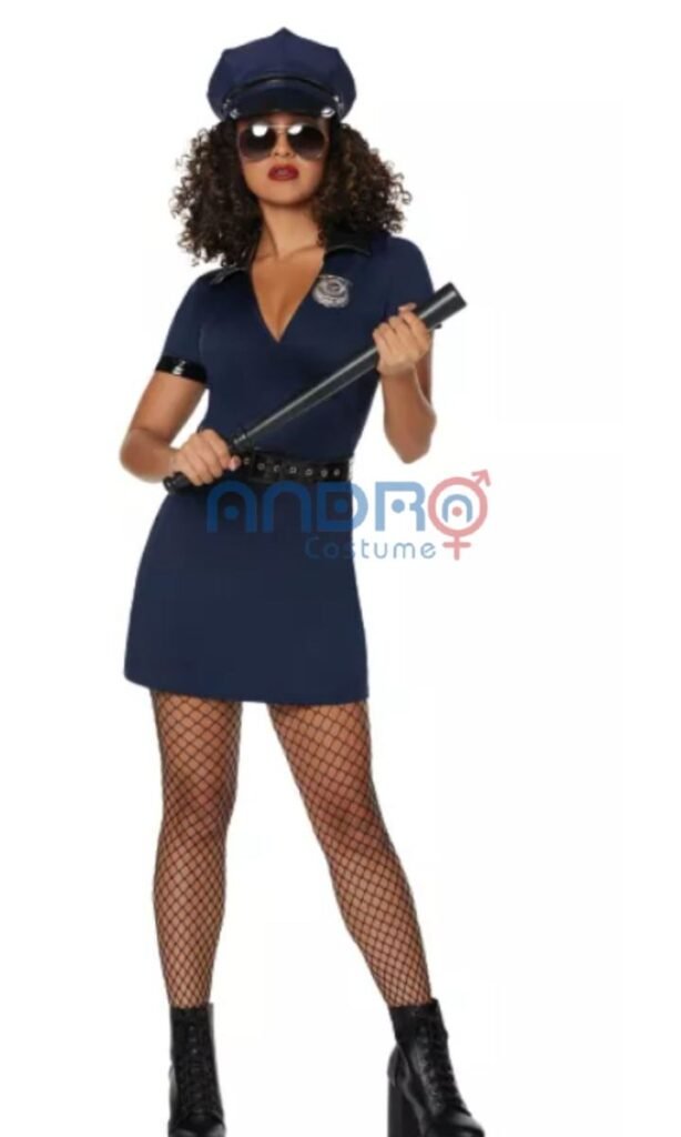 DISFRAZ AMERICANO MUJER POLICIA AMERICANO AZUL VESTIDO