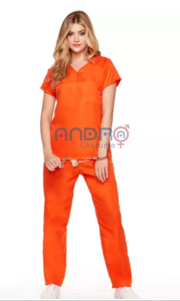 DISFRAZ AMERICANO MUJER PRISIONERO NARANJA DOS PIEZAS