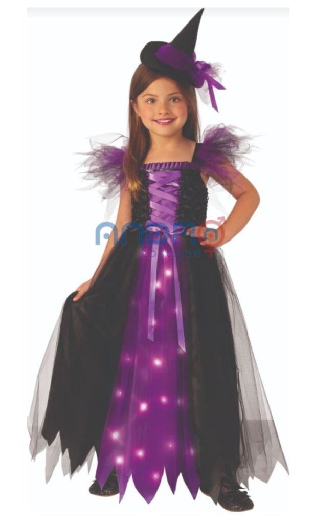 DISFRAZ AMERICANO NIÑA MORADO CON LUCES