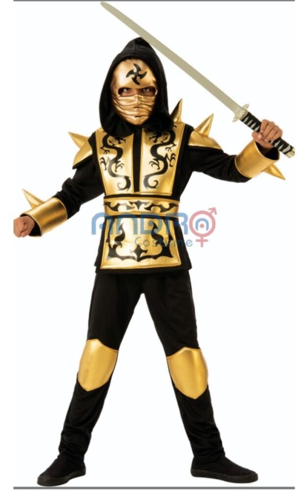 DISFRAZ AMERICANO NIÑO NINJA DORADO