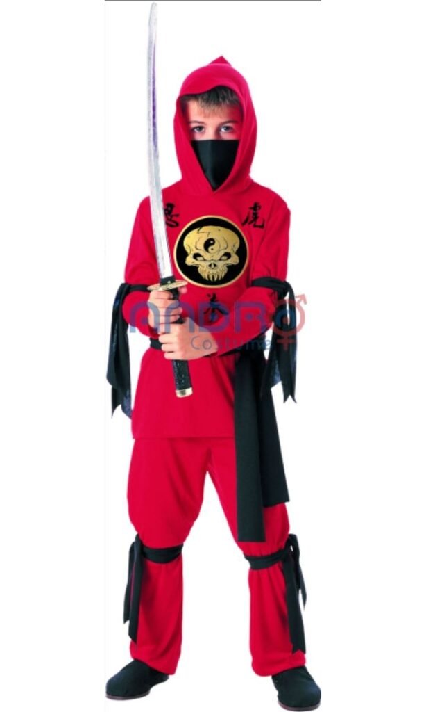 DISFRAZ AMERICANO NIÑO NINJA ROJO