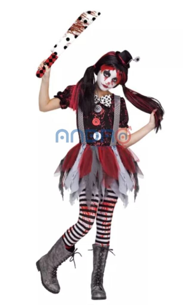 DISFRAZ AMERICANO PAYASO TERROR NIÑA