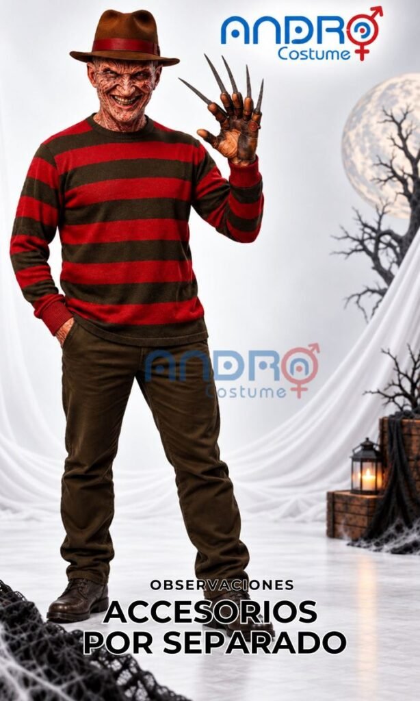 DISFRAZ HOMBRE FREDDY KRUEGER (BUSO, SOMBRERO Y GARRA)