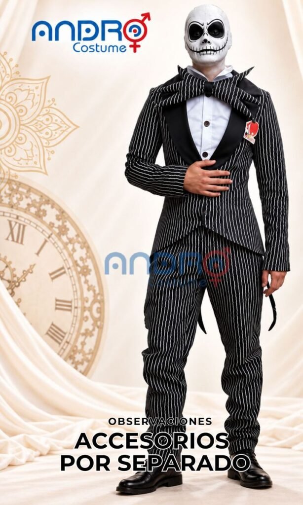 DISFRAZ HOMBRE JACK SQUELLINGTON, EL MARAVILLOSO MUNDO DE JACK ( PANTALON, CHAQUETA Y CORBATIN)