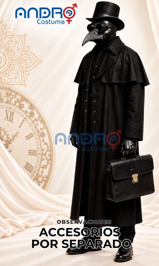 DISFRAZ HOMBRE PESTE NEGRA, DOCTOR PESTE (INCLUYE EL GABAN)