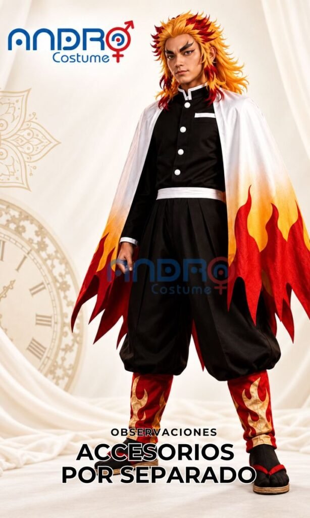 DISFRAZ HOMBRE RENGUKO DEMONS SLAYER( INCLUYE SOLO EL TRAJE)