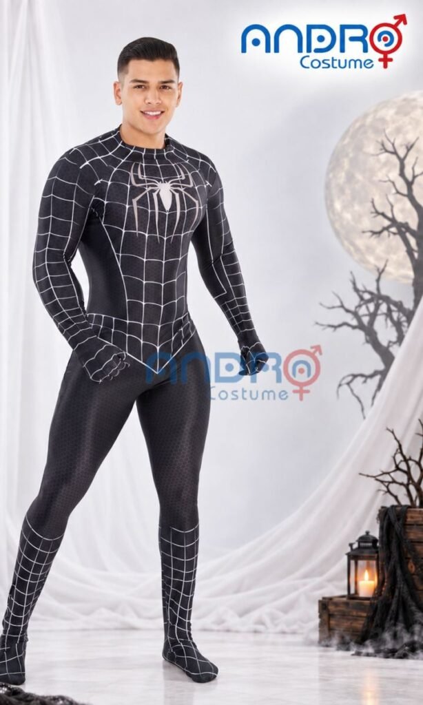 DISFRAZ HOMBRE SPIDERMAN NEGRO INCLUYE MASCARA Y TRAJE