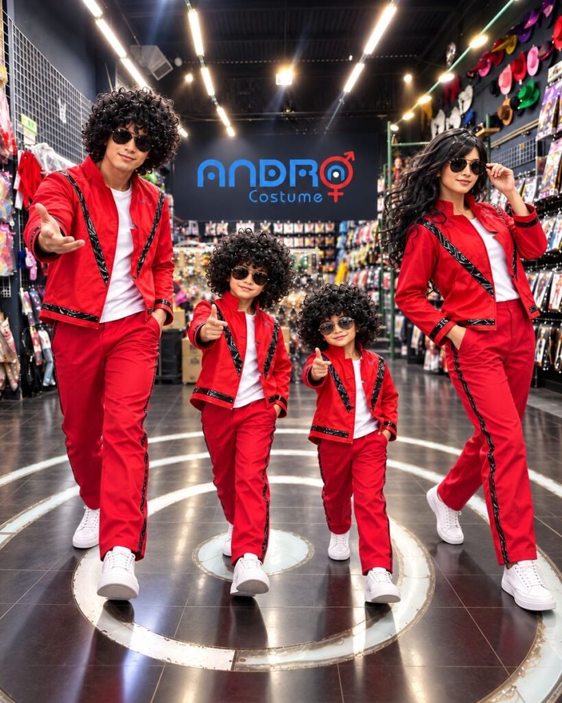 DISFRAZ MICHAEL JACKSON NIÑO THIRLLER(INCLUYE CHAQUETA PANTALON Y CAMISETA,)