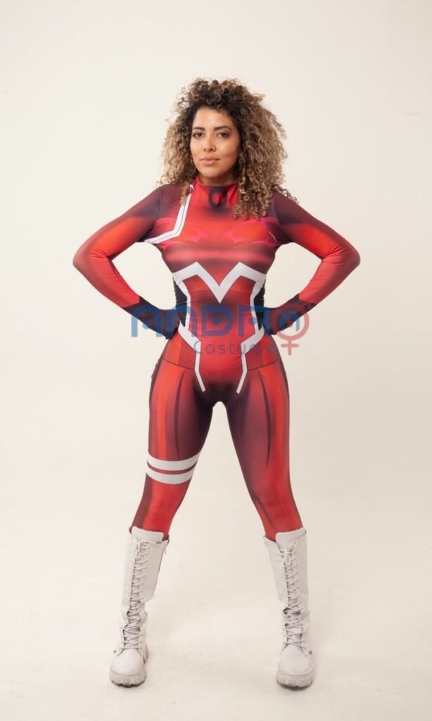 DISFRAZ MUJER TRUZA ROJA SUPER HEROE