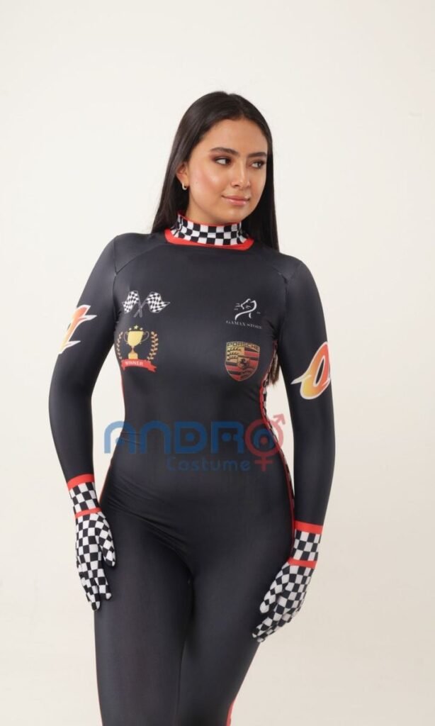 DISFRAZ MUJER PILOTO DE CARRERAS NEGRO