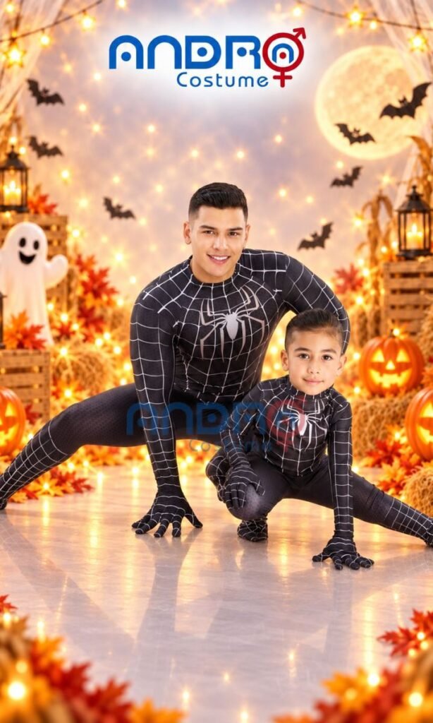 DISFRAZ SPIDERMAN NEGRO PARA HOMBRE Y NIÑO