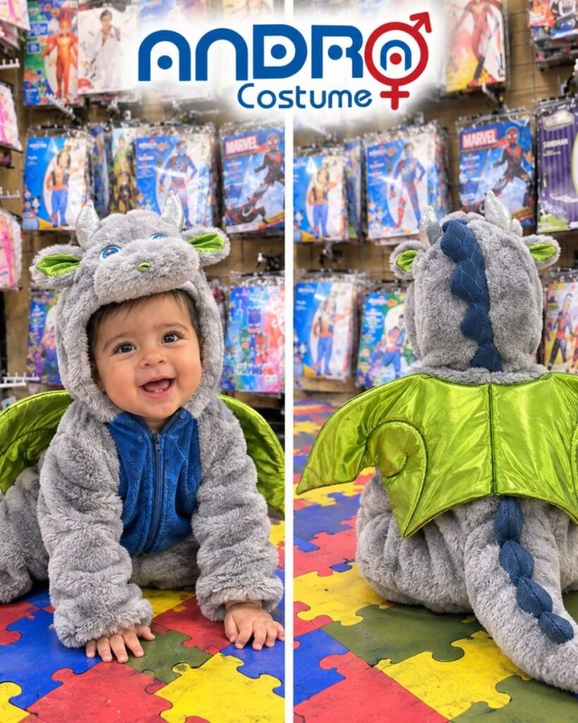 DISFRAZ BEBE ANIMALITO DRAGON CON ALITAS TALLAS 0-6 MESES, 6-12 MESES, 12- 18 MESES, 18- 24 MESES