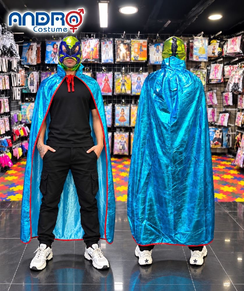 DISFRAZ DE LUCHADOR, CAPA Y MASCARA VARIEDAD EN COLORES
