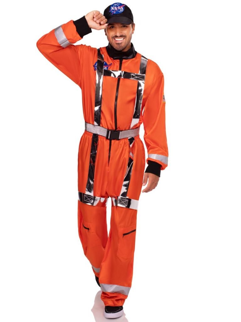 DISFRAZ HOMBRE ASTRONAUTA NARANJA- DISFRAZ AMERICANO