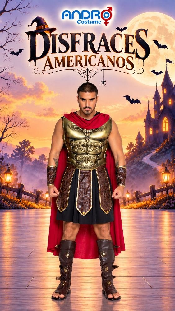 DISFRAZ HOMBRE GLADIADOR CON ARMADURA- DISFRAZ AMERCANO