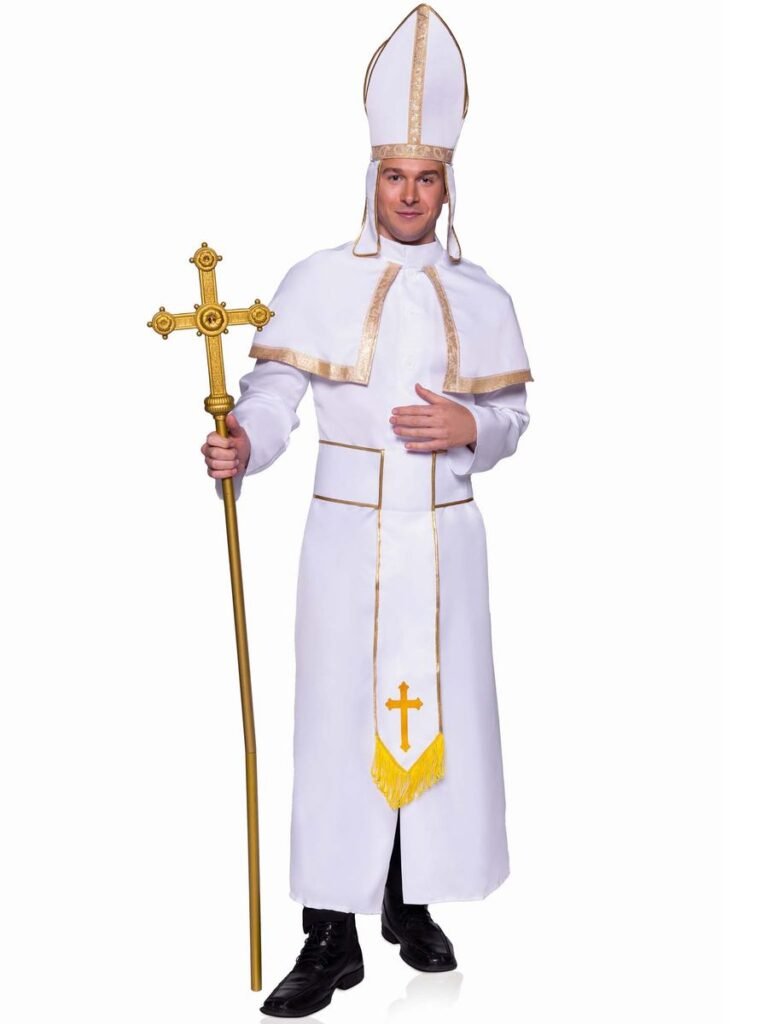 DISFRAZ HOMBRE SACERDOTE BLANCO- DISFRAZ AMERICANO