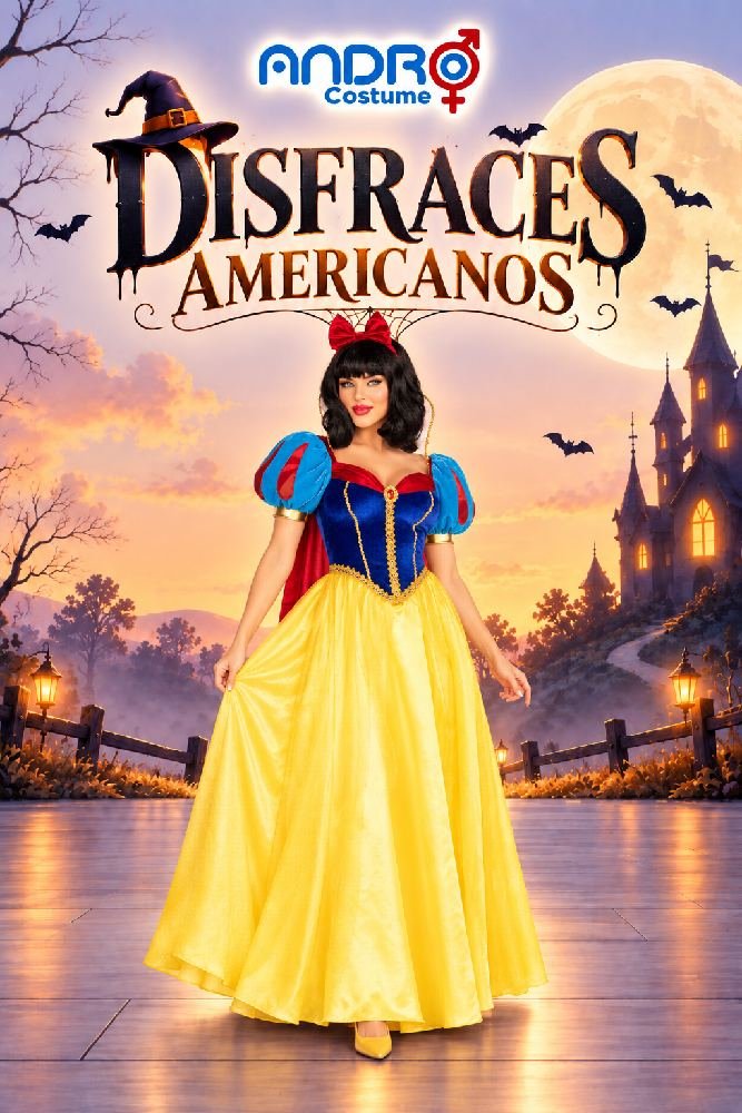 DISFRAZ MUJER BLANCA NIEVES TRAJE LARGO DISFRAZ AMERCANO