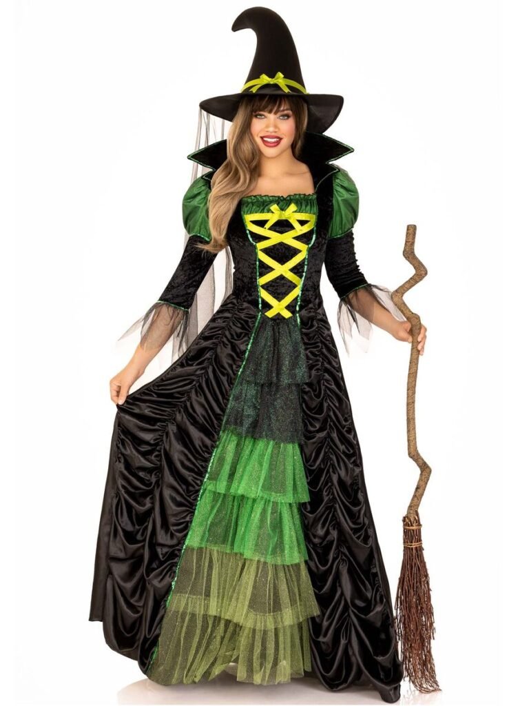 DISFRAZ MUJER BRUJA TRAJE LARGO - DISFRAZ AMERICANO