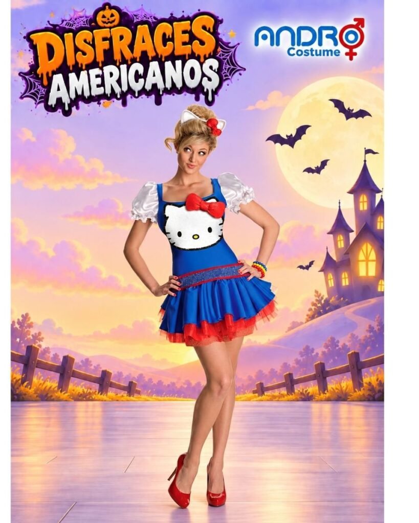 DISFRAZ MUJER HELLO KITTY- DISFRAZ AMERICANO