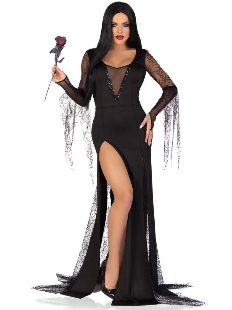 DISFRAZ MUJER MORTICIA ADDAMS- DISFRAZ AMERICANO
