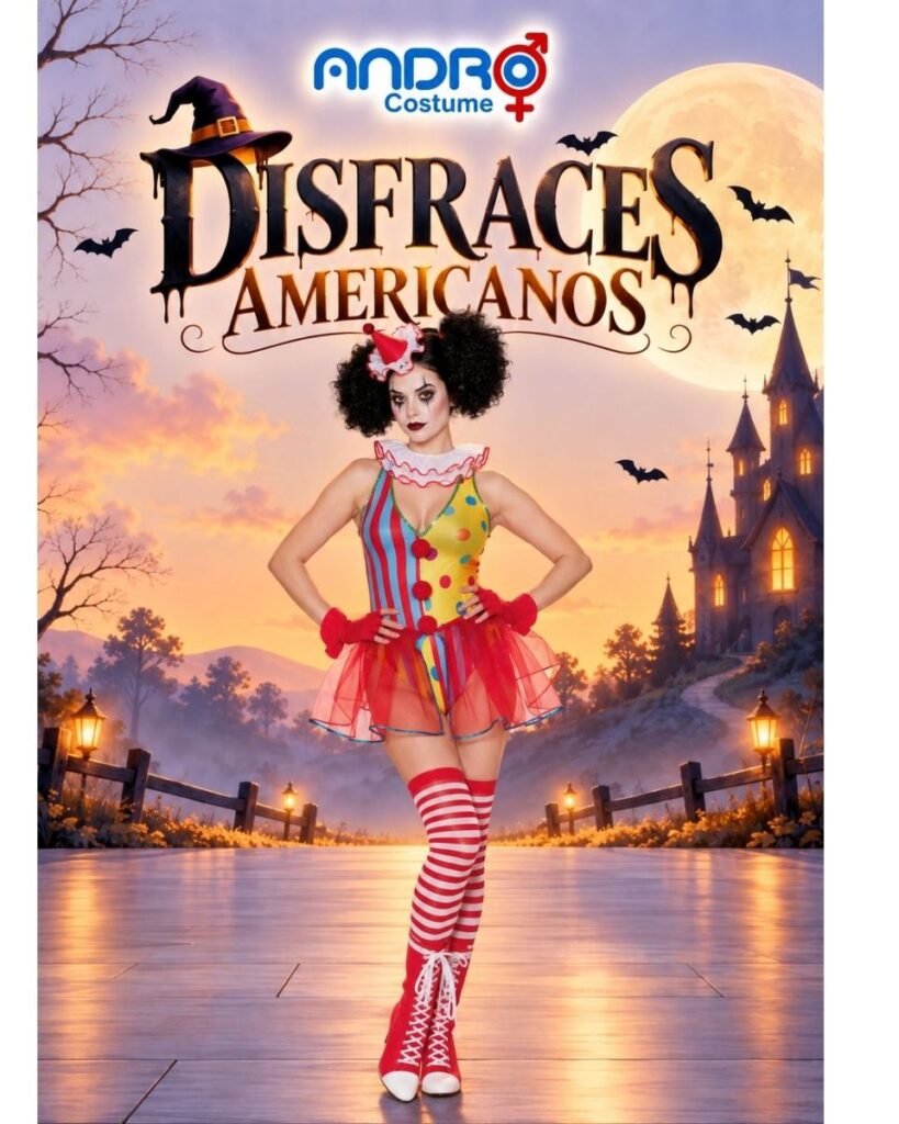 DISFRAZ MUJER PAYASO BODY- DISFRAZ AMERICANO