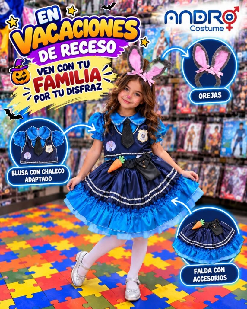 DISFRAZ NIÑA CONEJA ZOOTOPIA VESTIDO