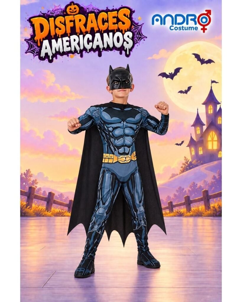 DISFRAZ NIÑO BATMAN GRIS- DISFRAZ AMERICANO