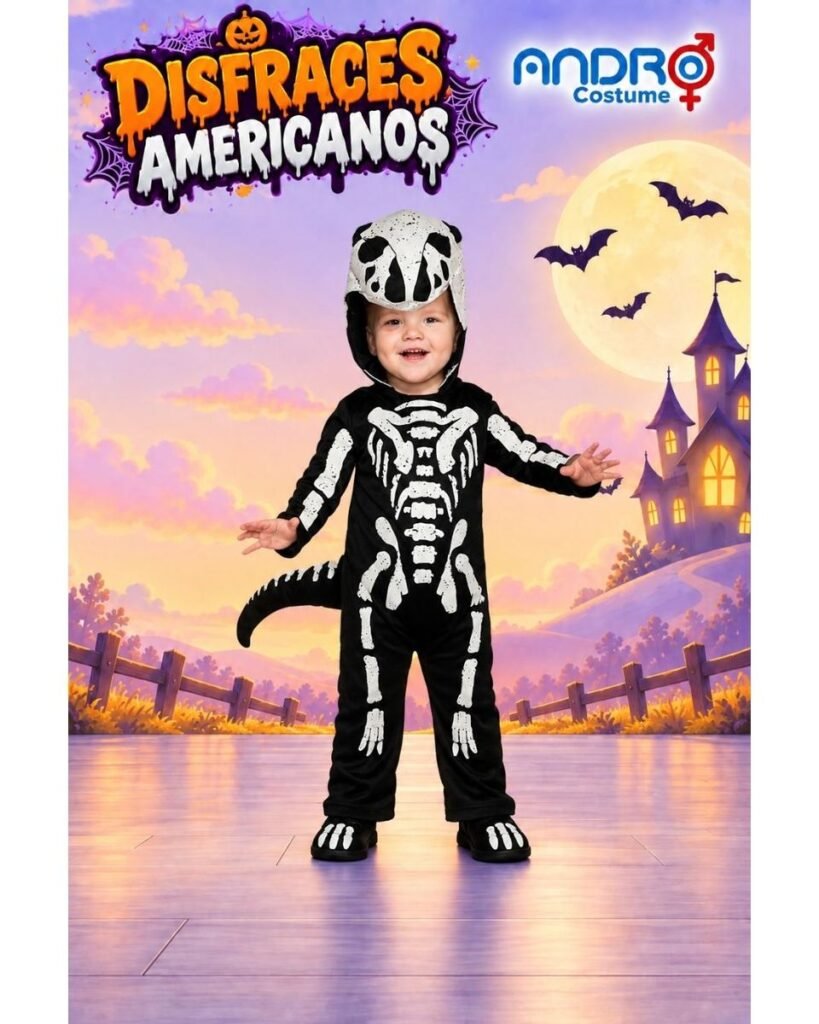 DISFRAZ NIÑO ESQUELETO DE DINOSAURIO – DISFRAZ AMERICANO