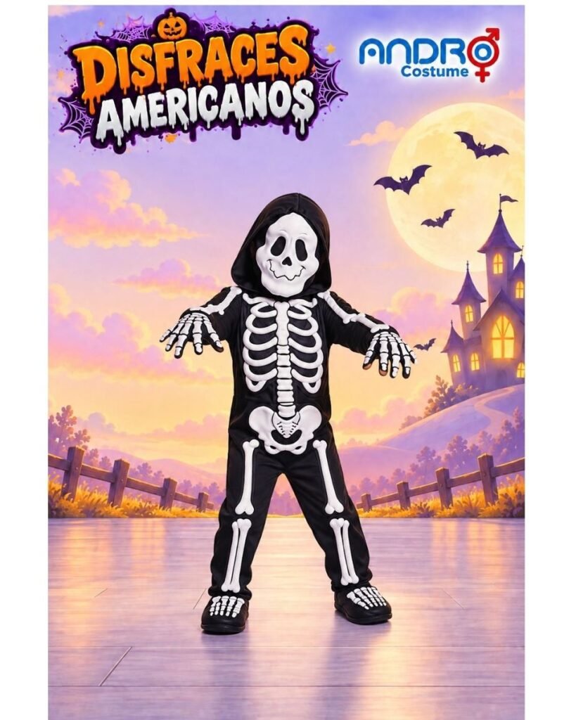 DISFRAZ NIÑO ESQUELETO- DISFRAZ AMERICANO