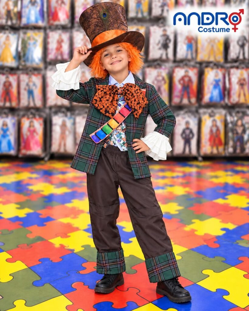DISFRAZ NIÑO SOMBRERERO INCLUYE FALDA, CHAQUETA, SOMBRERO, CINTA DE HILOS, CORBATIN