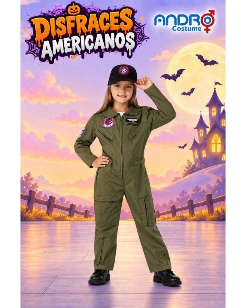DISFRAZ NIÑO Y NIÑA TOP GUN. AVIADOR- DISFRAZ AMERICANO