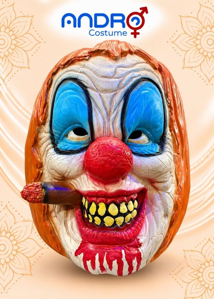 MASCARA LATEX PAYASO SINIESTRO CON TABACO EN LA BOCA