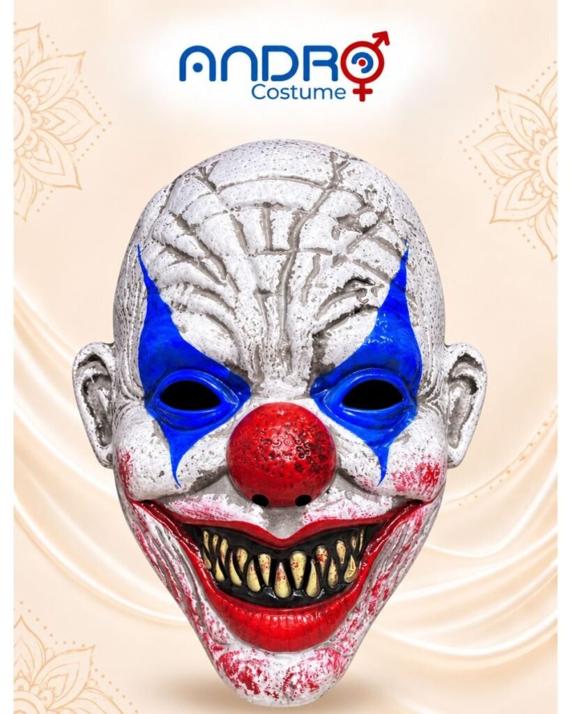 MASCARA PAYASO DE TERROR MAQUILLAJE AZUL