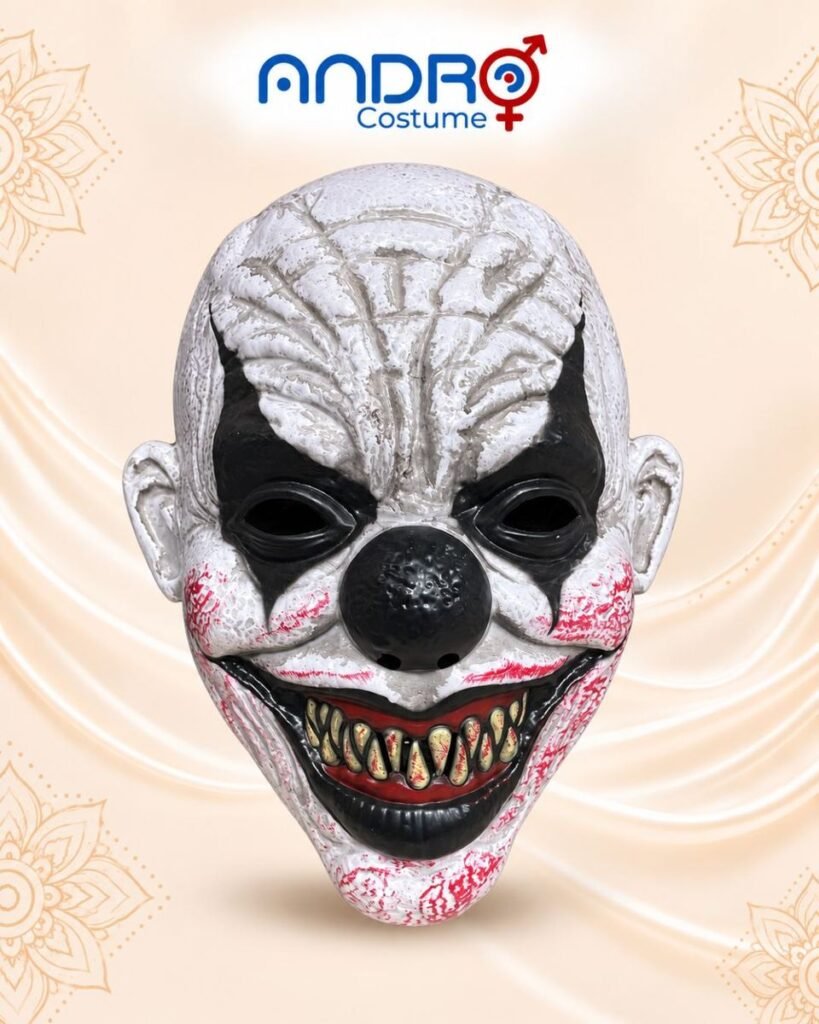 MASCARA PAYASO TERROR MAQUILLAJE NEGRO